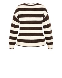 City Chic - Halle Stripe Knit Jumper