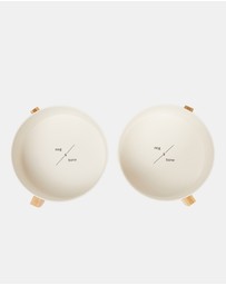 Mog & Bone - Double Bamboo Dog Bowl Natural