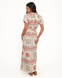 Petal & Pup - James Button Through Maxi Dress - Rose Tile