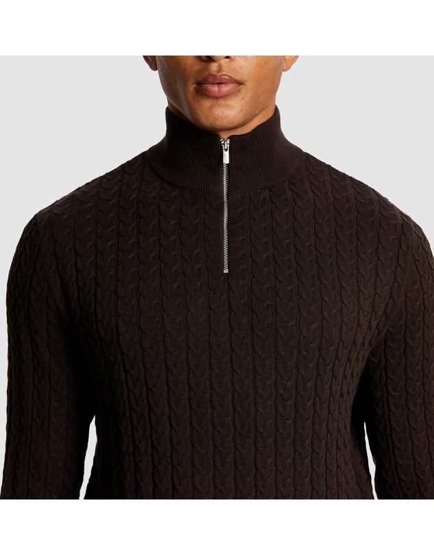 yd. - Eddie 1/4 Zip Cable Knit Jumper