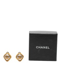 Pre-Loved by Azura Reborn - Pre-Loved CC Gold Plated Diamond Shape Clip on Earrings
