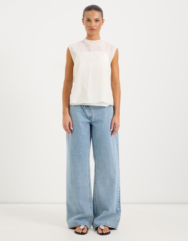 Calli - Mandy Double Layer Cap Sleeve Top