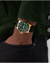 GUESS - Guess Cliff Mens Black Gold Tone Analogue Watch