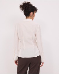 Calli - Mae Pin Tuck Sheer LS Shirt