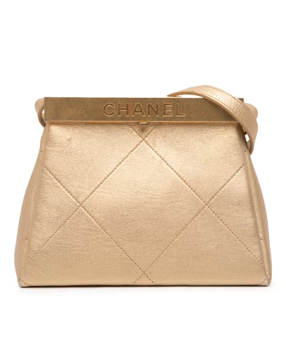Pre-Loved by Azura Reborn - Pre-Loved Small Calfskin Kiss Lock Frame Bag