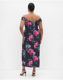 City Chic - Claire Print Off Shoulder Dress