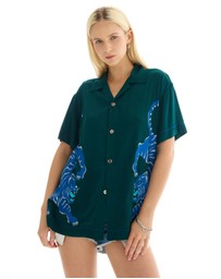 THE TALES - Crouching Tiger Emerald Camp Shirt
