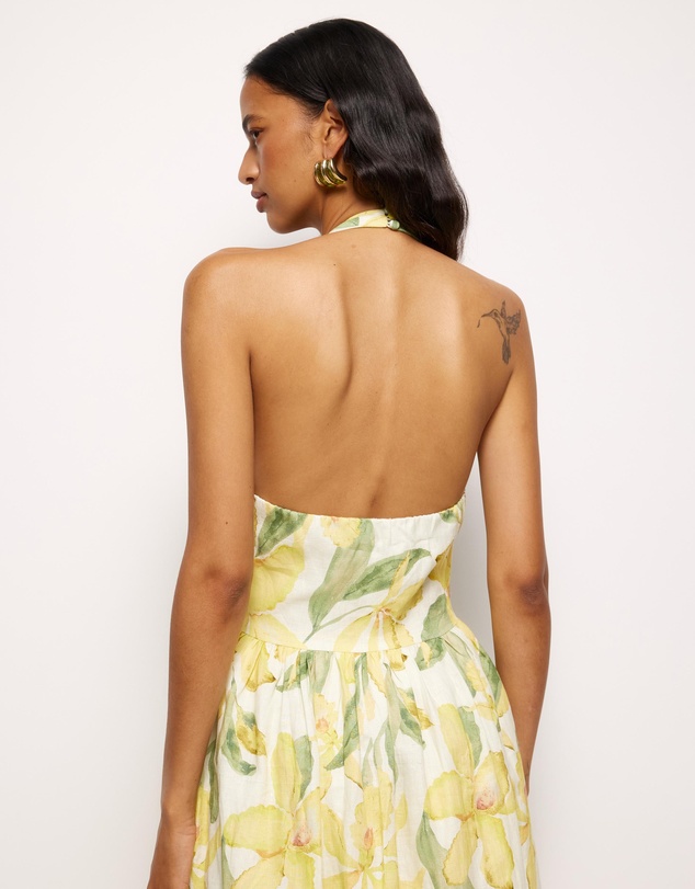 AERE - Sani Halter Linen Midi Dress