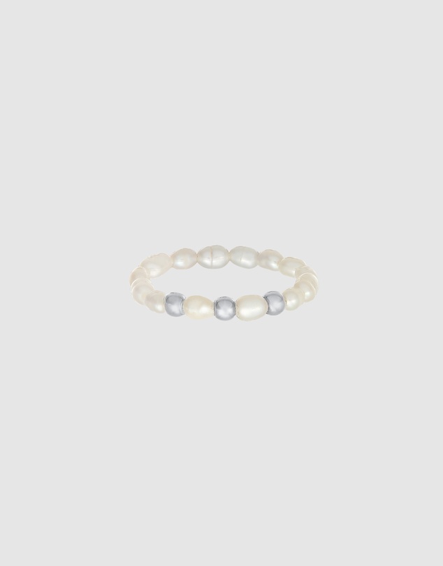 Elli Jewelry - Freshwater Pearl Beaded Ring in 925 Silver