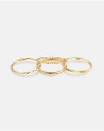 Mestige - Illusion Stackable Ring Set - 18K Gold Plated