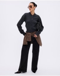 Minima Esenciales - Alma Wool Cashmere Blend Knit Bomber Cardigan