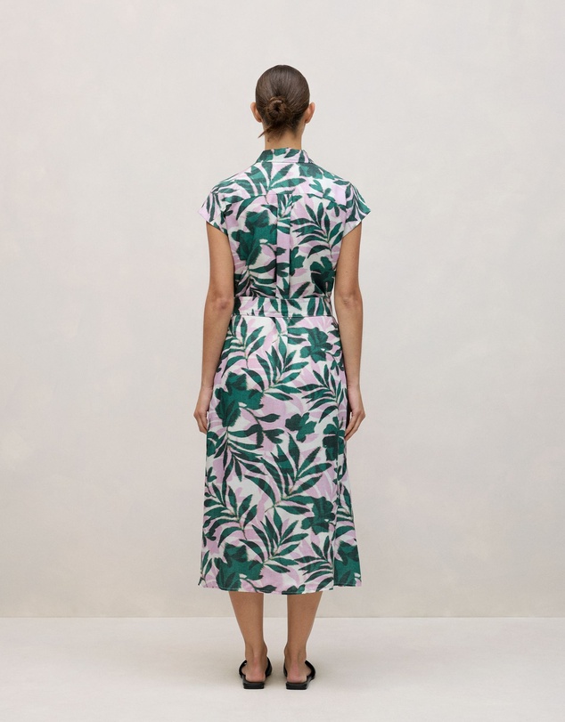 Trenery - Arbour Cap Sleeve Midi Shirt Dress in True Green
