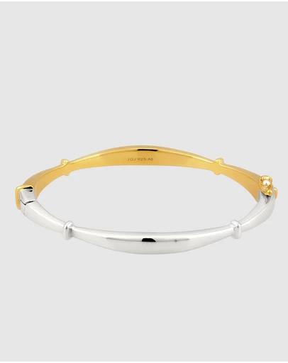 Elli Jewelry - Bracelet Women Elegant Bicolor 925 Sterling Silver Gold Plated