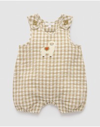 Purebaby - Gingham Romper -Kids-Babies