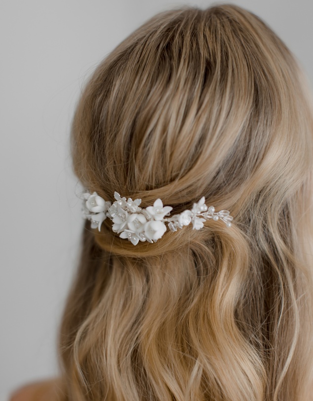 The White Collection - Caroline - Pearl Detail Silver Bridal Hair Piece