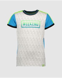 B.Nosy - Organic Colour Block Neon T-Shirt - Kids-Teens