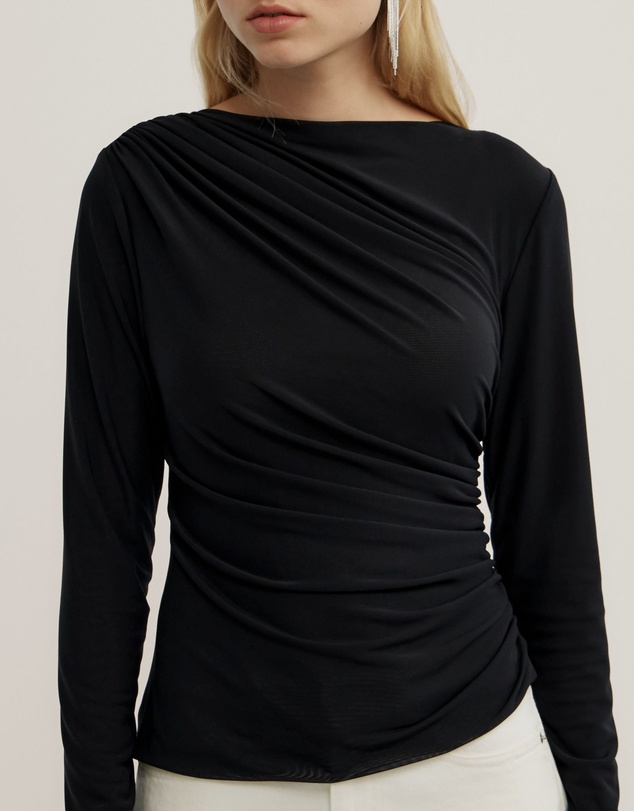 Witchery - Mesh Drape Long Sleeve Top