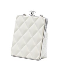 Pre-Loved by Azura Reborn - Pre-Loved Lambskin and Acrylic Kiss Clutch with Chain