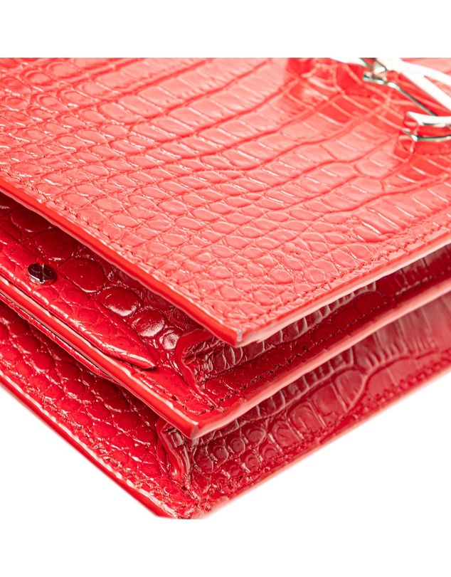 Pre-Loved by Azura Reborn - Pre-Loved Croc Embossed Leather Monogram Cassandra Clasp Bag