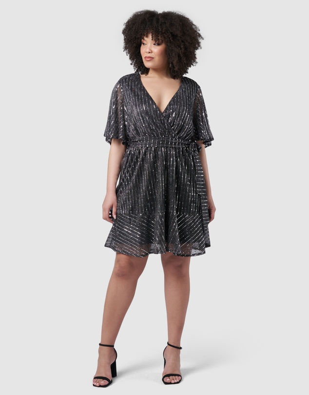 Pink Dusk by Curve Project - Glow Frill Hem Mini Dress