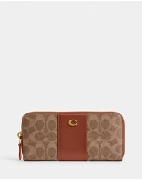 Coach - Coated Canvas Signature Essential Slim Accordion Zip