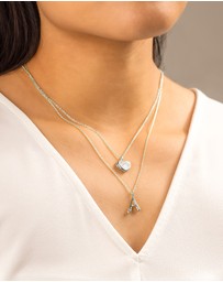 Wanderlust + Co - Alphabet Bubble Silver Necklace - Letter A