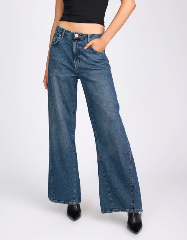 ONE TEASPOON - Cruisers Mid Waist Bootcut Flare Denim Jeans - Colorado Blue