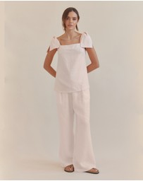 Amelius - Mavie Bow Linen Top