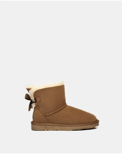 EVERAU - EverAU Ugg Mini Back Bow Sheepskin Upper UGG Boots