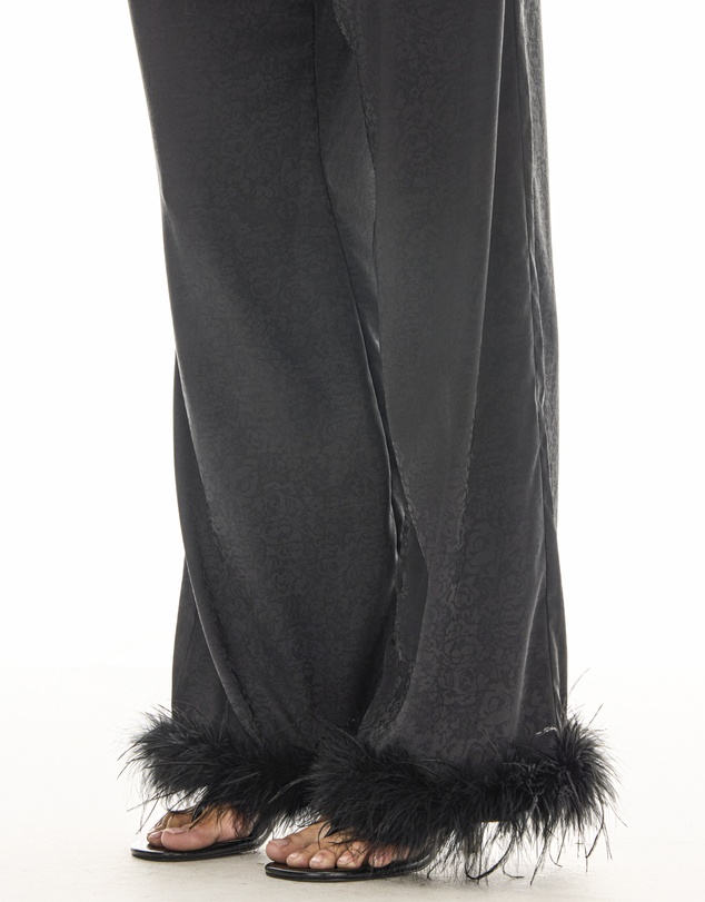 THE TALES - Frida Feather Trim Floral Pants
