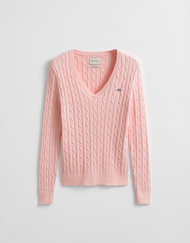 Gant - Stretch Cotton Cable V-Neck Knit