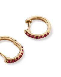 Michael Hill - Ruby Huggie Hoop Earrings in 10kt Yellow Gold