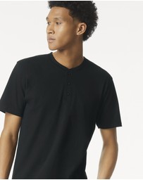 American Apparel - Unisex Henley Short Sleeve CVC T-Shirt