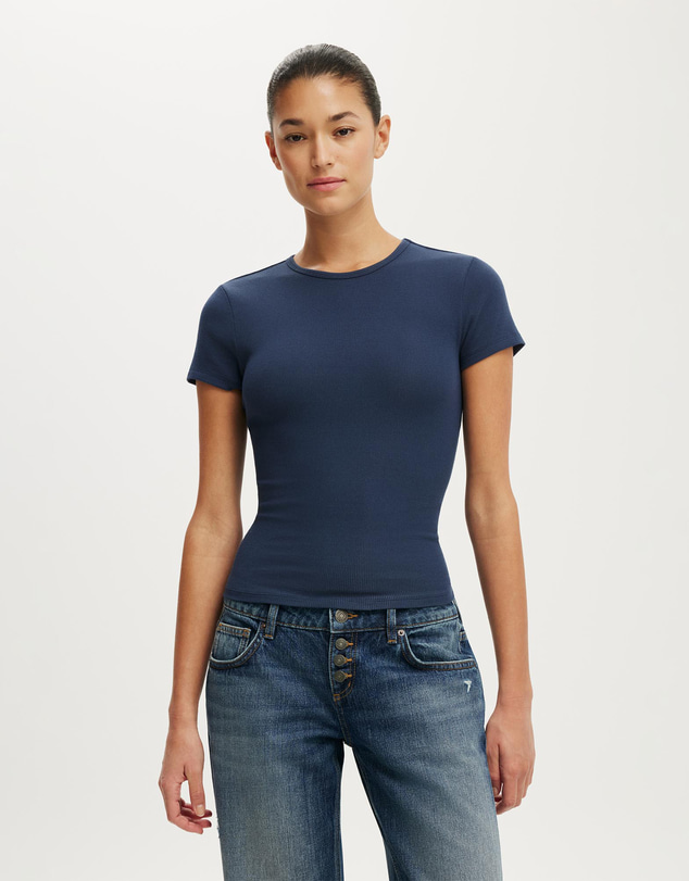 Cotton On - Blake Rib Crew Short Sleeve