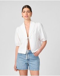 MVN - Collared Tie Up Top