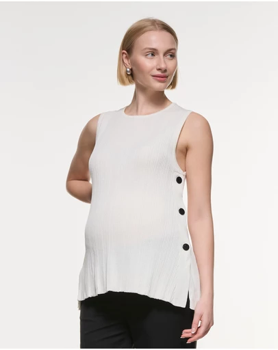 Soon Maternity - Collette Linen Knit Feeding Tank