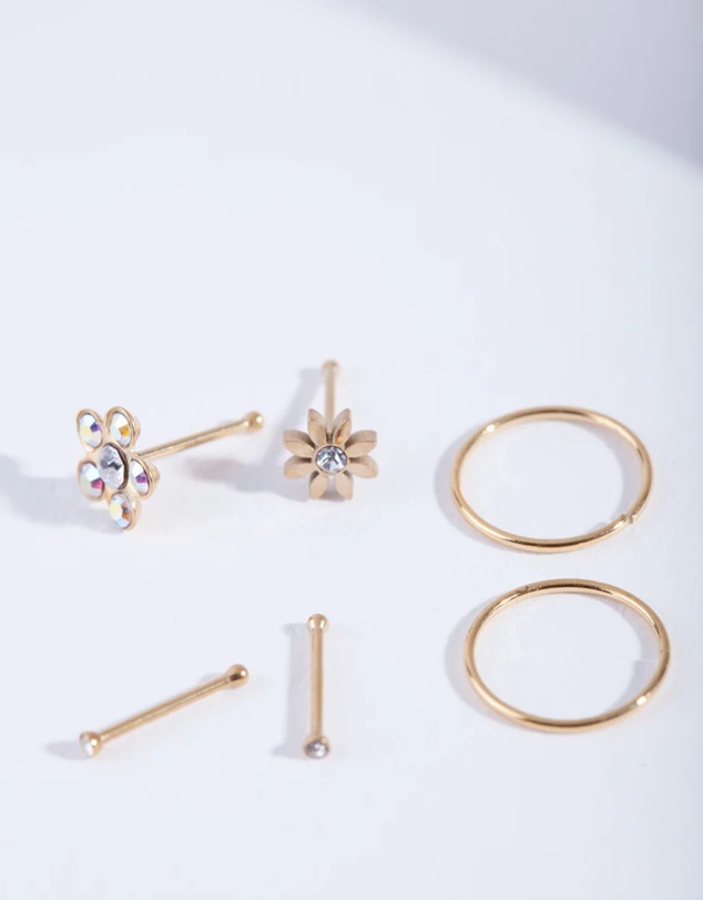 Lovisa - Gold Flower Nose Jewellery 6-Pack