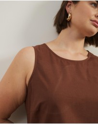 Atmos&Here Curvy - Hope Linen Blend Tiered Mini Dress