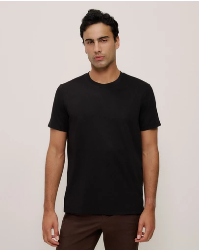 Trenery - Cotton Crew T-shirt in Black