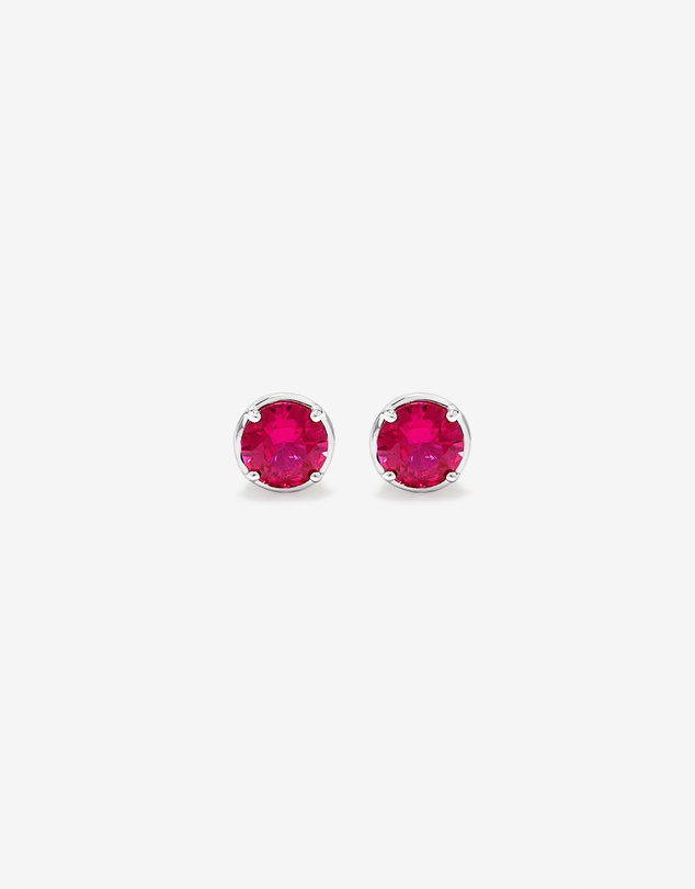 Michael Hill - Round Created Ruby Stud Earrings in Sterling Silver