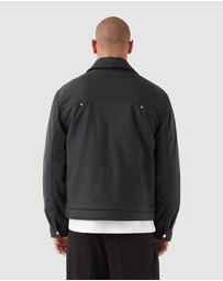 Zanerobe - Faux Leather Aviator Jacket Black