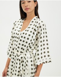 Gingerlilly - Lana Olive Spot Robe