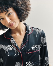 Chelsea Peers - Satin Zebra Print Long Pyjama Set