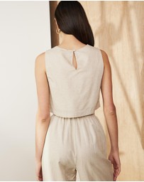 Atmos&Here - Celina Linen Blend Crop Top
