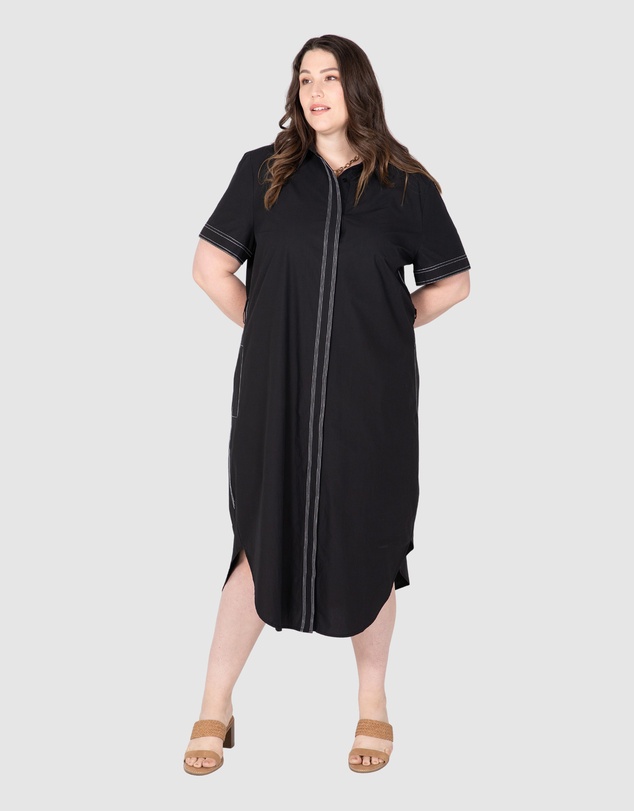 Love Your Wardrobe - Alyssa Contrast Stitch Dress