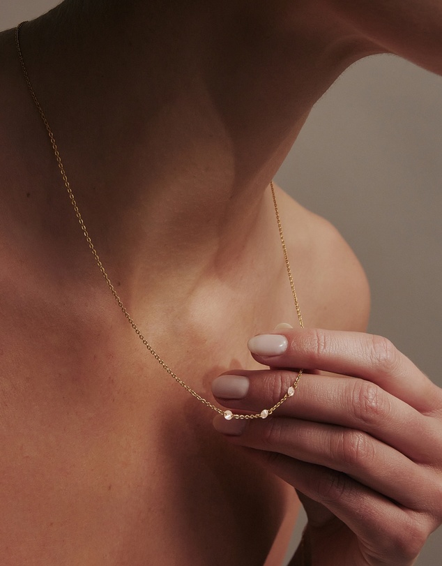 SAINT VALENTINE - Floating Stone Necklace - Gold