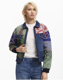 Desigual - Floral trucker denim jacket