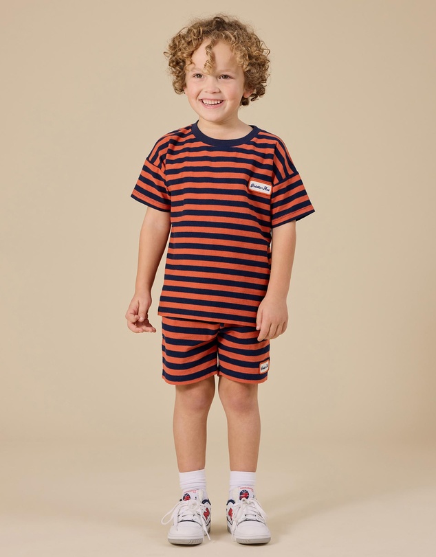 Goldie + Ace - Reverse Stripe Logo T-Shirt - ICONIC EXCLUSIVE - Babies-Kids
