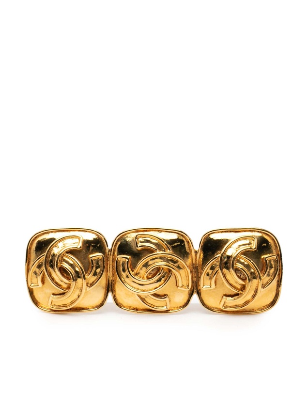 Pre-Loved by Azura Reborn - Pre-Loved Triple CC Gold Plated Pin Brooch