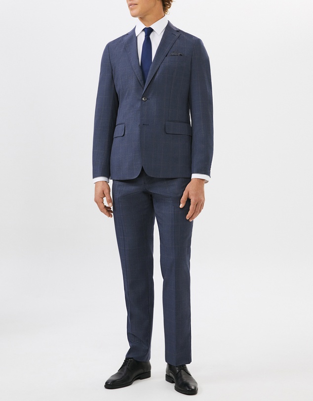 Van Heusen - Wool Blend Windowpane Suit Jacket